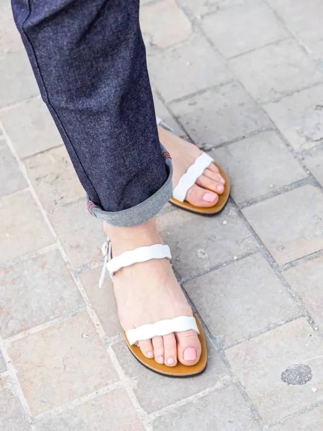 Max Vincent - Sandales double bride divine cuir blanc femme