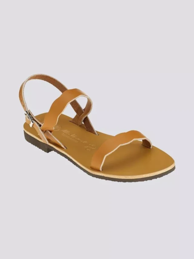 Max Vincent - Sandales double bride divine cuir tannage vegetal naturel femme