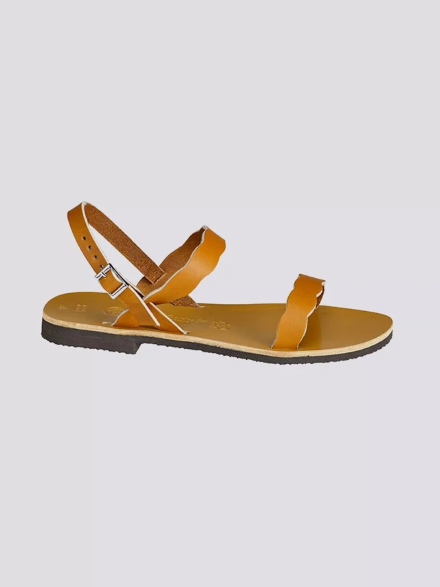 MAX VINCENT - SANDALES DOUBLE BRIDE DIVINE cuir tannage vegetal naturel Femme