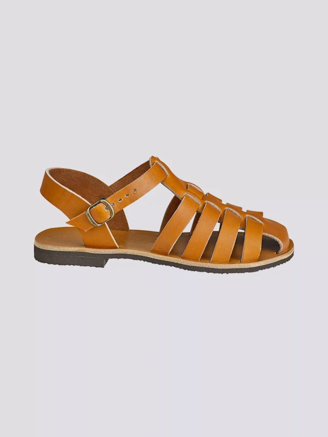 MAX VINCENT - SANDALES FERMEES HELENE cuir tannage vegetal naturel Femme