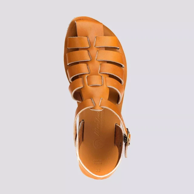 MAX VINCENT - SANDALES FERMEES HELENE cuir tannage vegetal naturel Femme