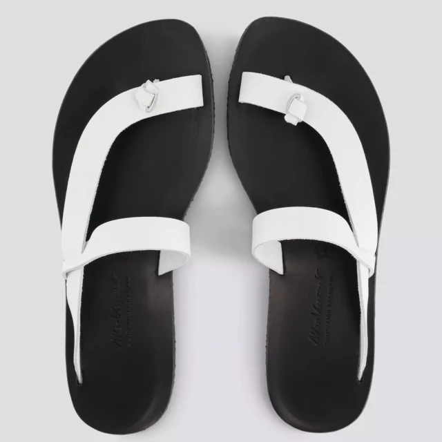 MAX VINCENT - TONGS LAMIA cuir blanc Femme