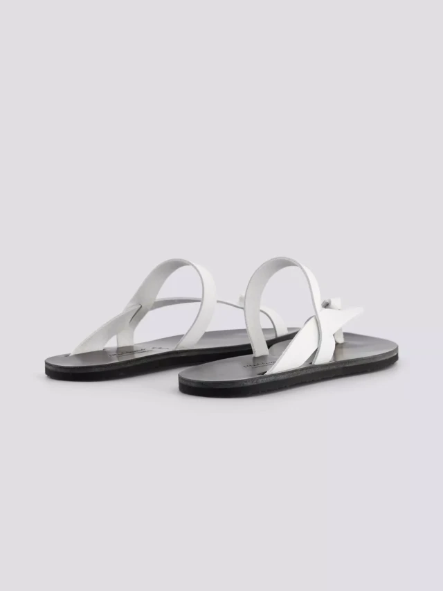 MAX VINCENT - TONGS LAMIA cuir blanc Femme