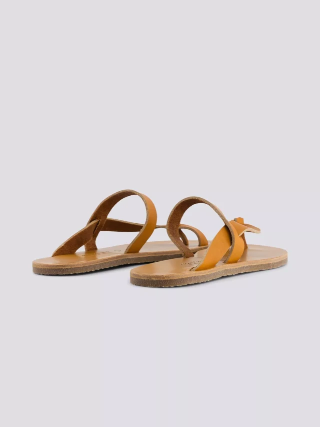 MAX VINCENT - TONGS LAMIA cuir tannage vegetal naturel Femme