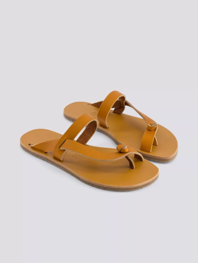 MAX VINCENT - TONGS LAMIA cuir tannage vegetal naturel Femme