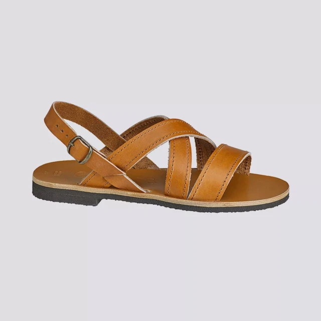 MAX VINCENT - SANDALES BRIDES CROISEES MARC cuir tannage vegetal naturel Homme