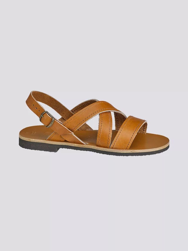 MAX VINCENT - SANDALES BRIDES CROISEES MARC cuir tannage vegetal naturel Homme