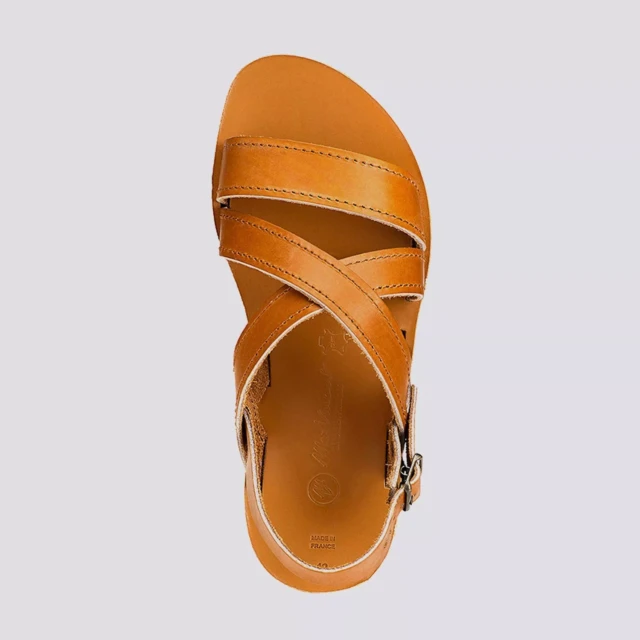 MAX VINCENT - SANDALES BRIDES CROISEES MARC cuir tannage vegetal naturel Homme