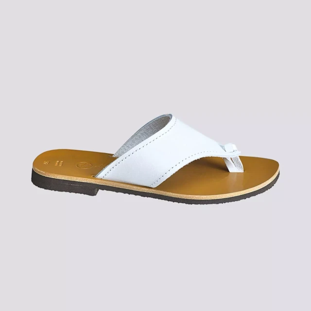 MAX VINCENT - TONGS MAUDE cuir blanc Femme