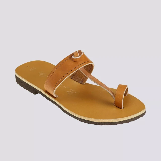 MAX VINCENT - TONGS MICHELE cuir tannage vegetal naturel Femme