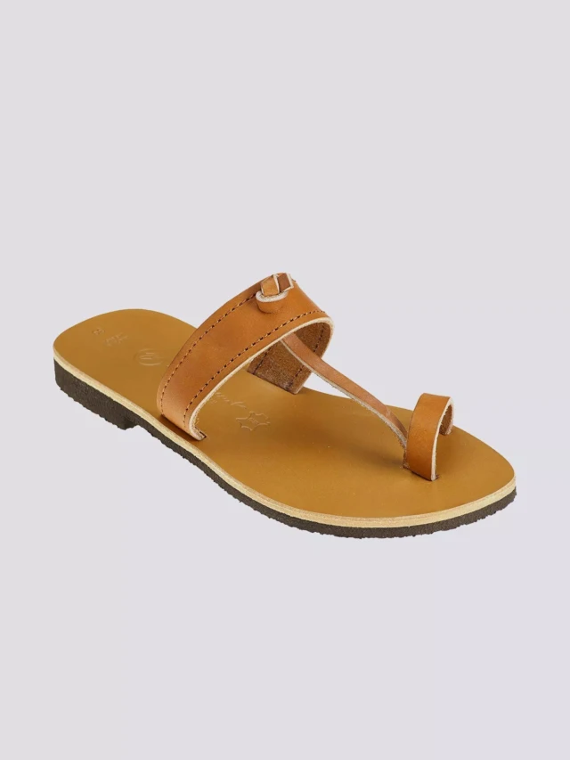 MAX VINCENT - TONGS MICHELE cuir tannage vegetal naturel Femme