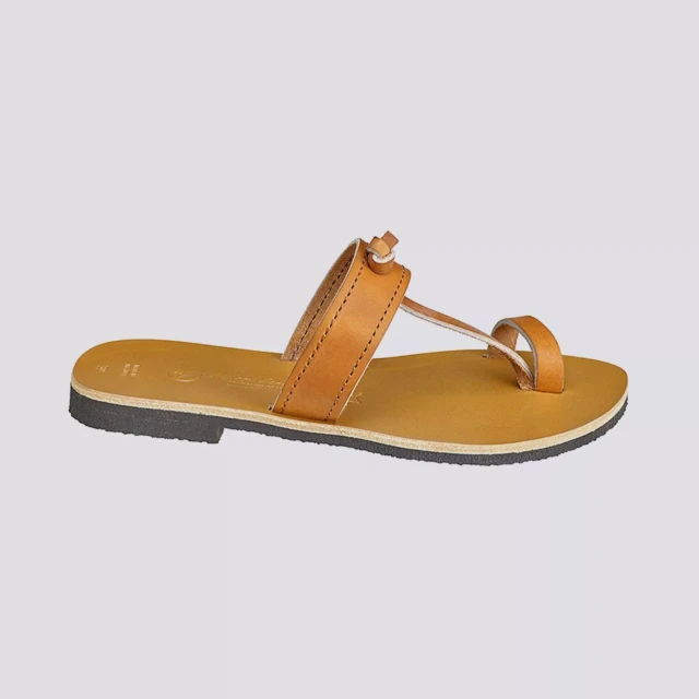 MAX VINCENT - TONGS MICHELE cuir tannage vegetal naturel Femme