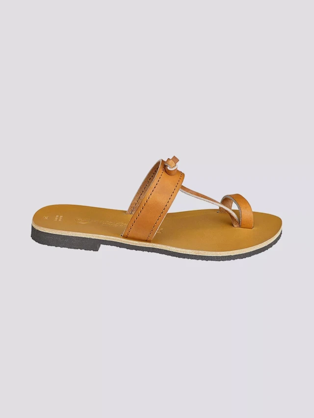 MAX VINCENT - TONGS MICHELE cuir tannage vegetal naturel Femme