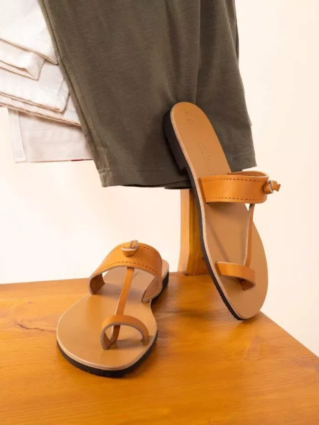 Max Vincent - Tongs michele cuir tannage vegetal naturel femme