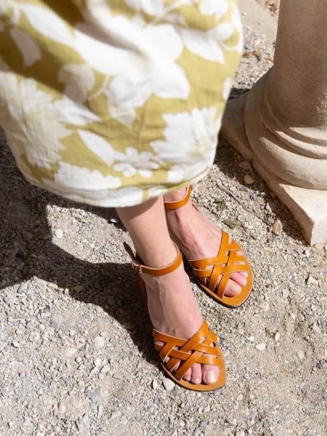 Max Vincent - Sandales brides croisees murcia cuir tannage vegetal naturel femme