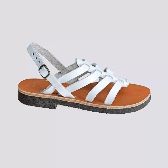 MAX VINCENT - TROPEZIENNE PAMPELONE cuir tannage vegetal blanc Enfant