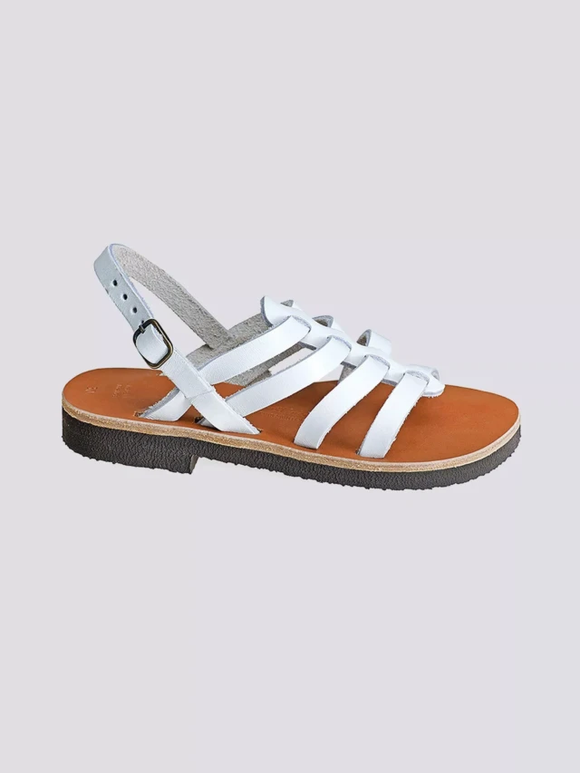 MAX VINCENT - TROPEZIENNE PAMPELONE cuir tannage vegetal blanc Enfant