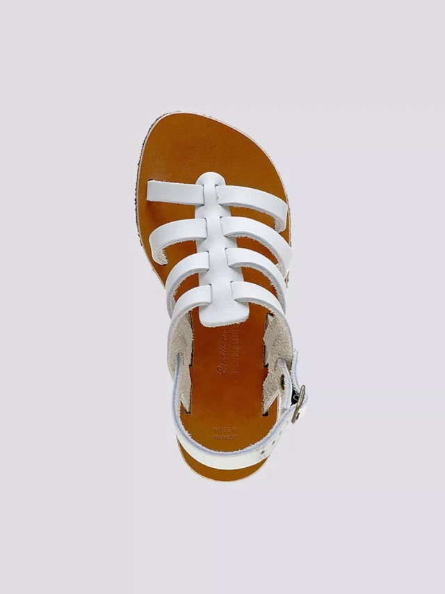 MAX VINCENT - TROPEZIENNE PAMPELONE cuir tannage vegetal blanc Enfant