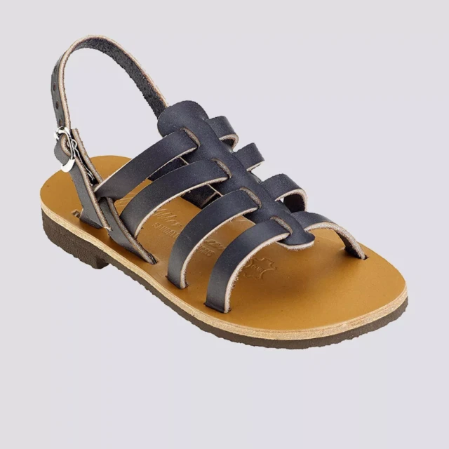 MAX VINCENT - TROPEZIENNE PAMPELONE cuir tannage vegetal bleu fonce Enfant