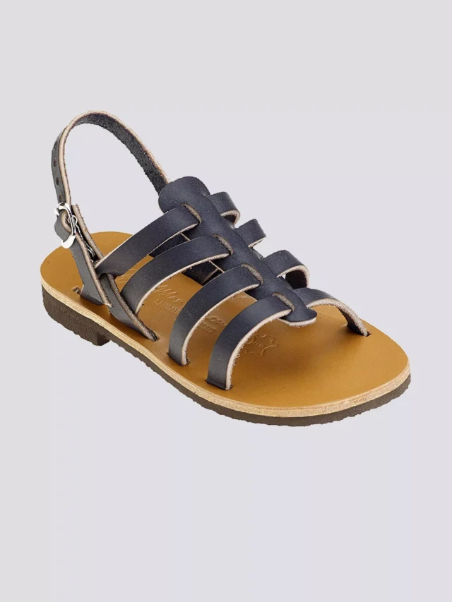 MAX VINCENT - TROPEZIENNE PAMPELONE cuir tannage vegetal bleu fonce Enfant