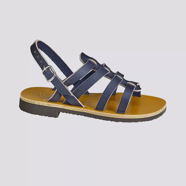 MAX VINCENT - TROPEZIENNE PAMPELONE cuir tannage vegetal bleu fonce Enfant