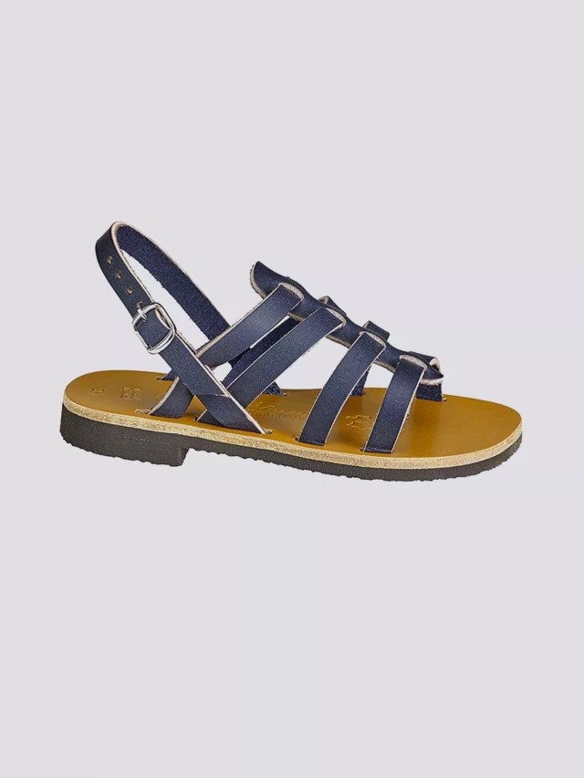 MAX VINCENT - TROPEZIENNE PAMPELONE cuir tannage vegetal bleu fonce Enfant