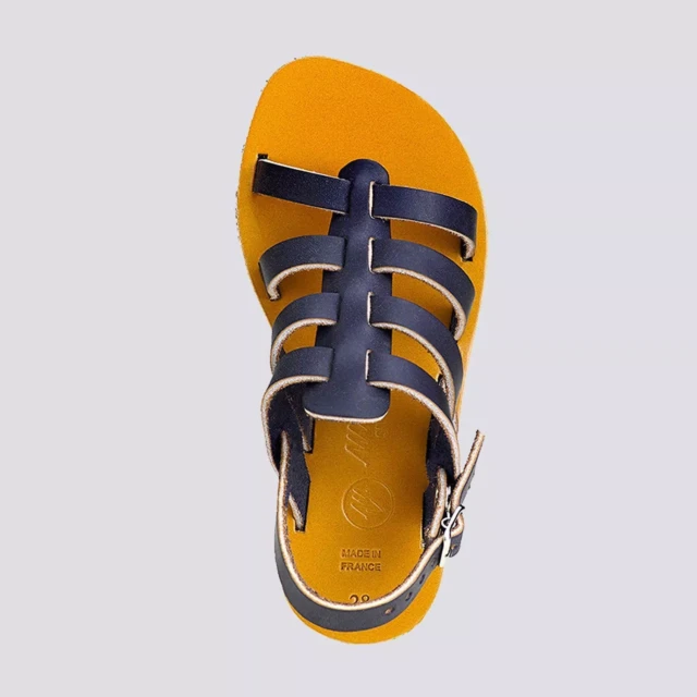 MAX VINCENT - TROPEZIENNE PAMPELONE cuir tannage vegetal bleu fonce Enfant