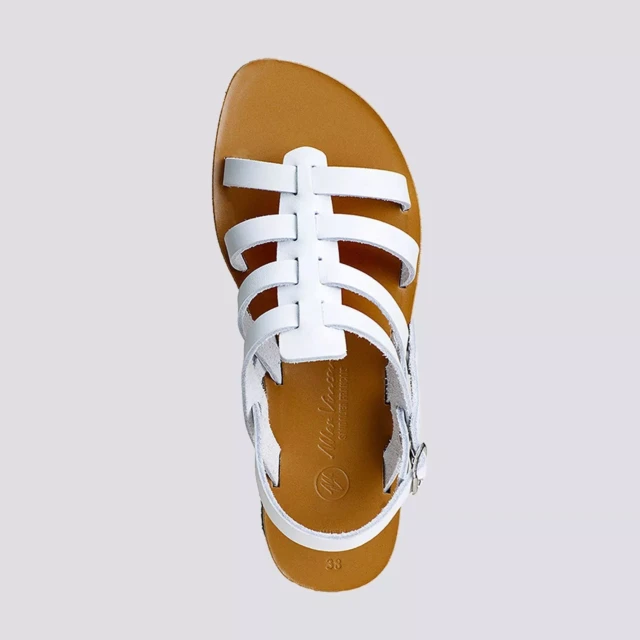 MAX VINCENT - TROPEZIENNE PAMPELONE cuir blanc Femme