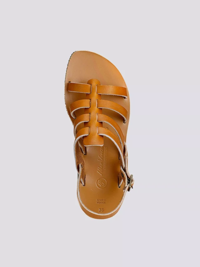 MAX VINCENT - TROPEZIENNE PAMPELONE cuir tannage vegetal naturel Femme