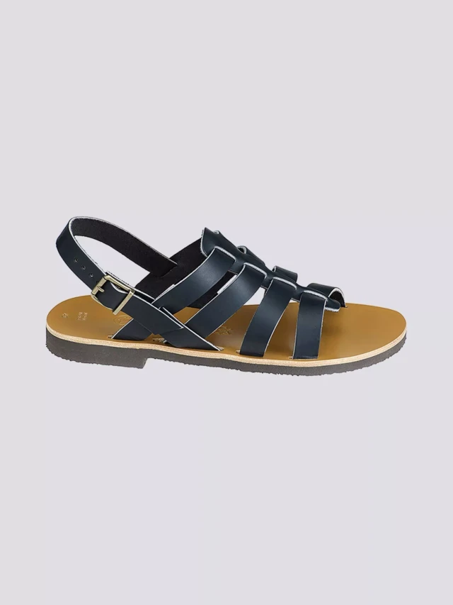 MAX VINCENT - TROPEZIENNE PAMPELONE cuir tannage vegetal noir Homme