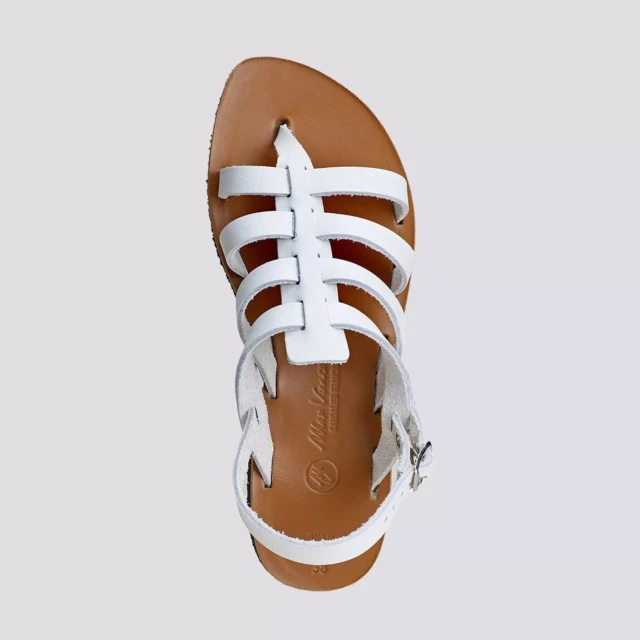 MAX VINCENT - TROPEZIENNE POMPEI cuir blanc Femme
