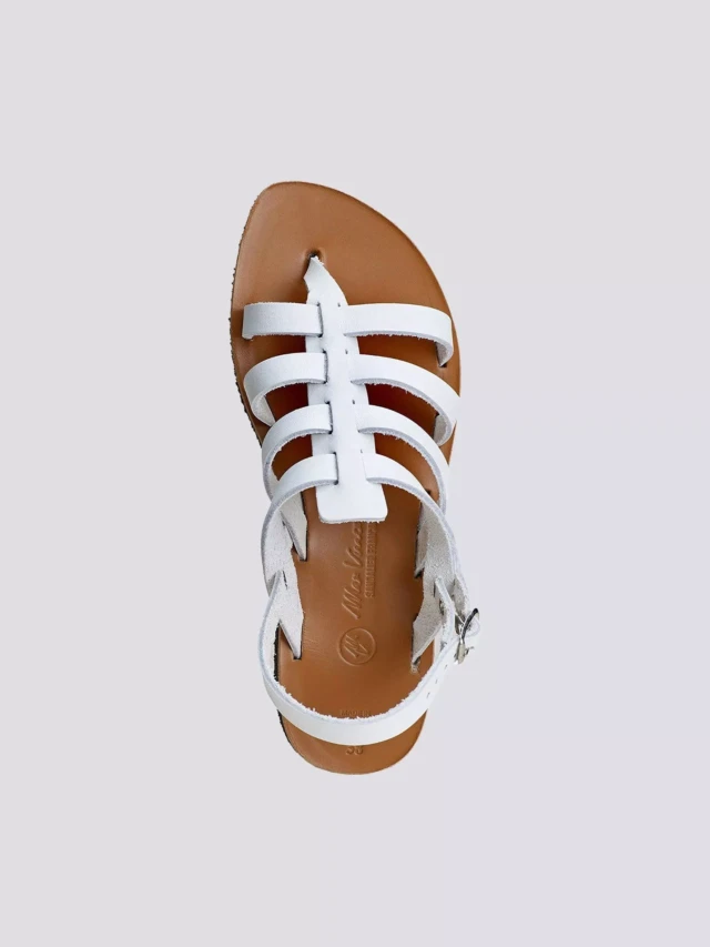 MAX VINCENT - TROPEZIENNE POMPEI cuir blanc Femme
