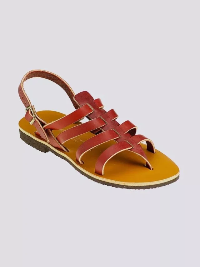 Max Vincent - Tropezienne pompei cuir tannage vegetal bordeaux femme