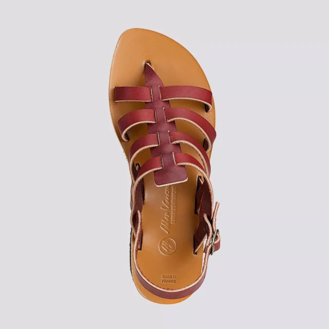 MAX VINCENT - TROPEZIENNE POMPEI cuir tannage vegetal bordeaux Femme