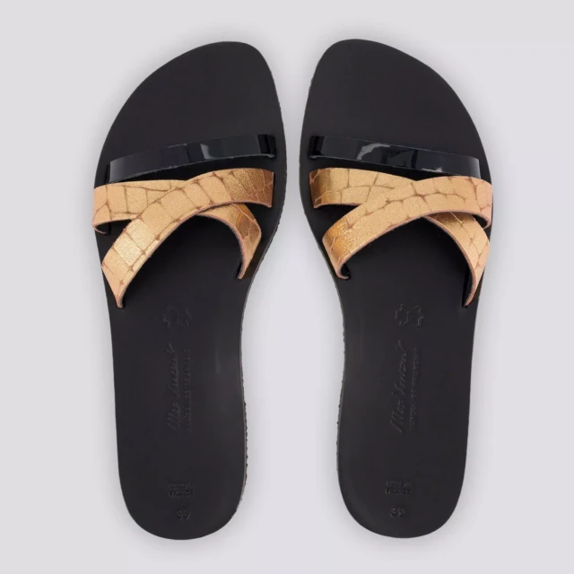 MAX VINCENT - MULES LES PRECIEUSES cuir tannage vegetal noir Femme