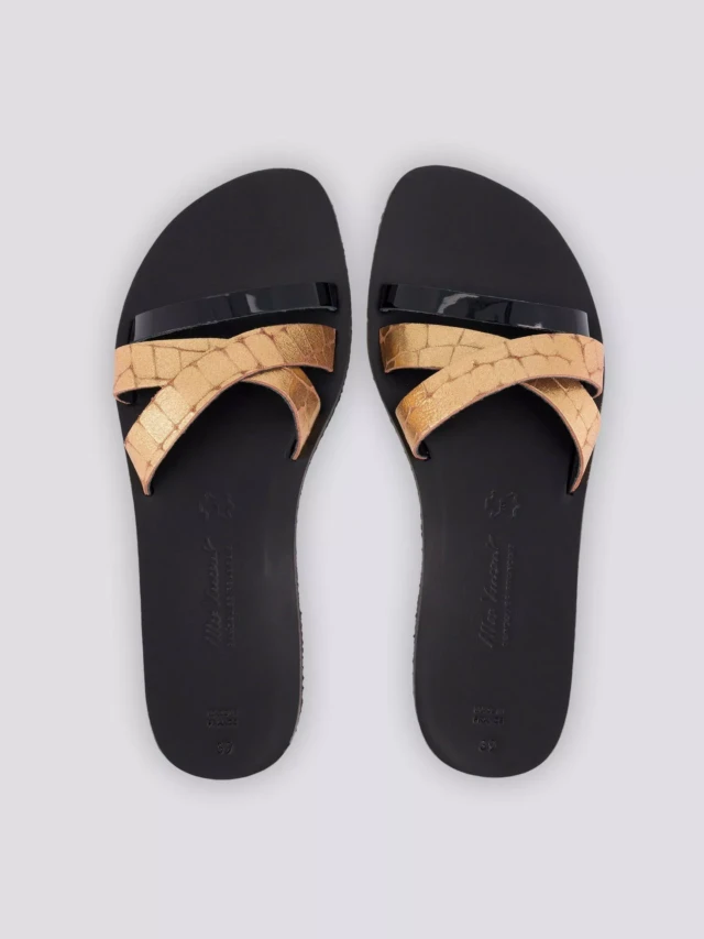 MAX VINCENT - MULES LES PRECIEUSES cuir tannage vegetal noir Femme