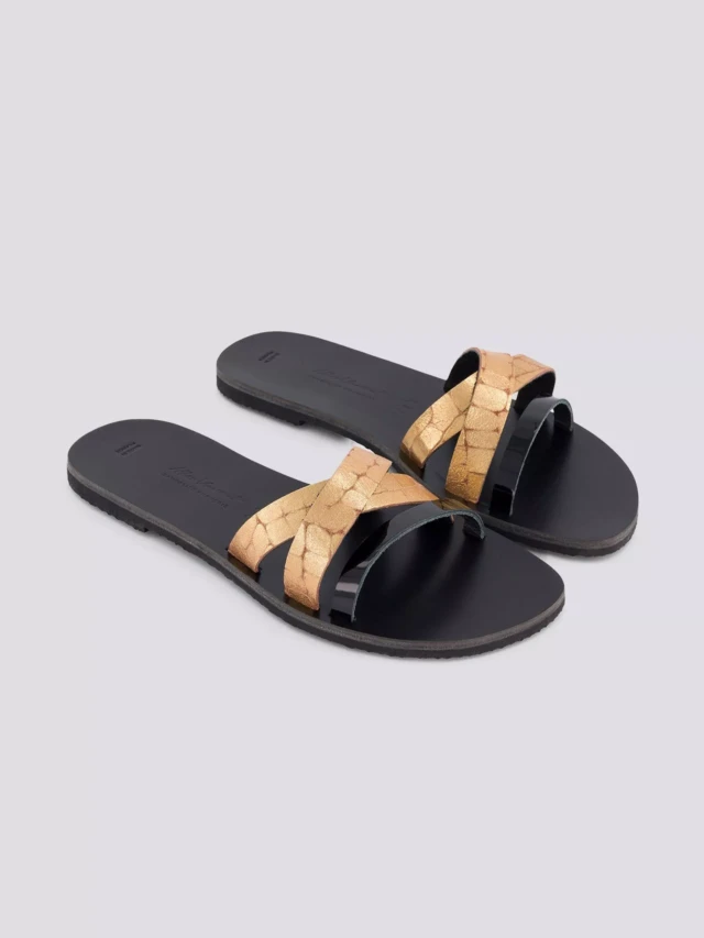 MAX VINCENT - MULES LES PRECIEUSES cuir tannage vegetal noir Femme