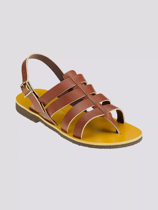 MAX VINCENT - TROPEZIENNE ROME cuir tannage vegetal marron Homme
