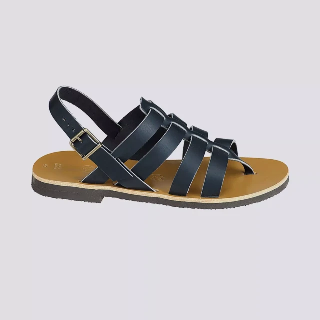 MAX VINCENT - TROPEZIENNE ROME cuir tannage vegetal noir Homme