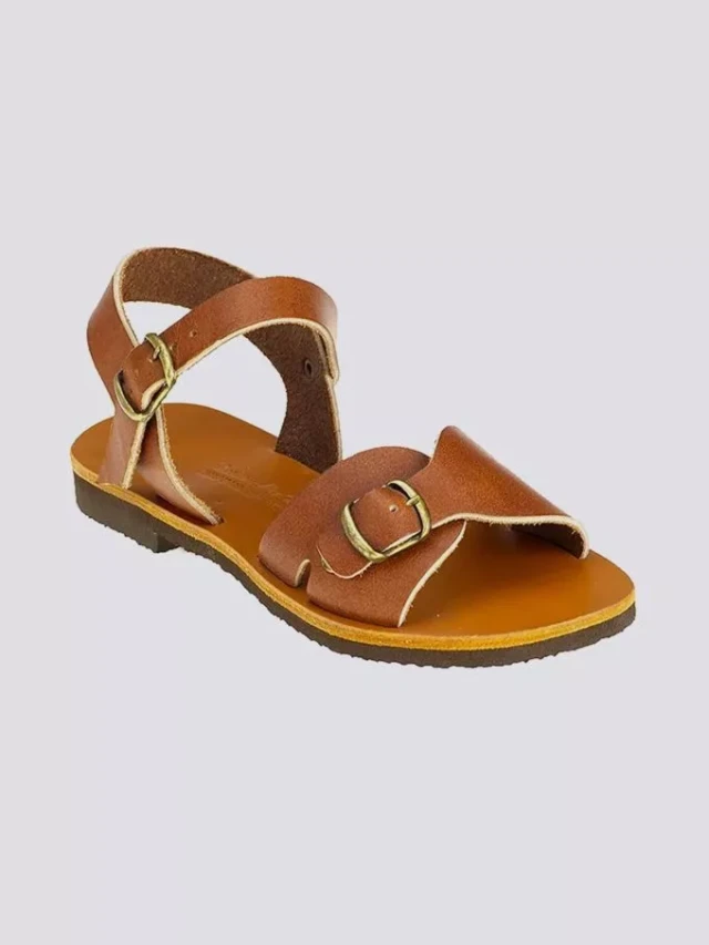 Max Vincent - Sandales une bride roxane cuir tannage vegetal marron femme