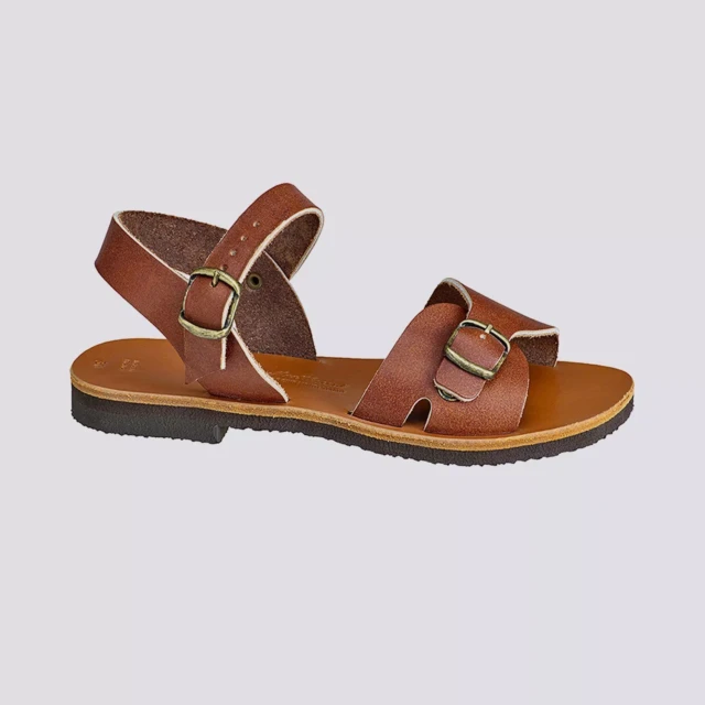 MAX VINCENT - SANDALES UNE BRIDE ROXANE cuir tannage vegetal marron Femme