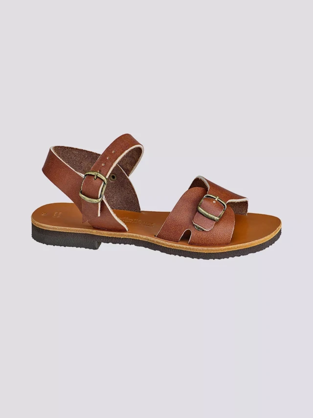 MAX VINCENT - SANDALES UNE BRIDE ROXANE cuir tannage vegetal marron Femme