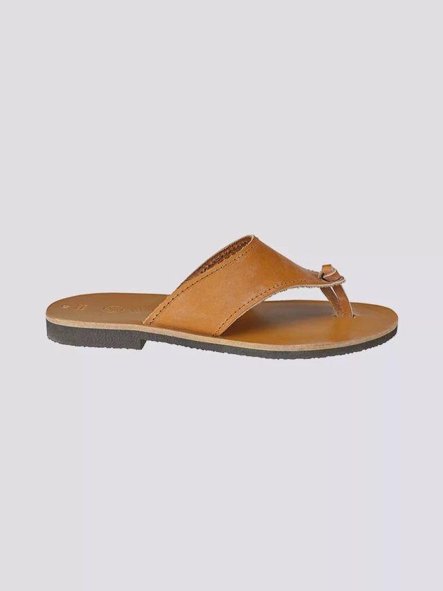 MAX VINCENT - TONGS SAHARA cuir tannage vegetal naturel Homme