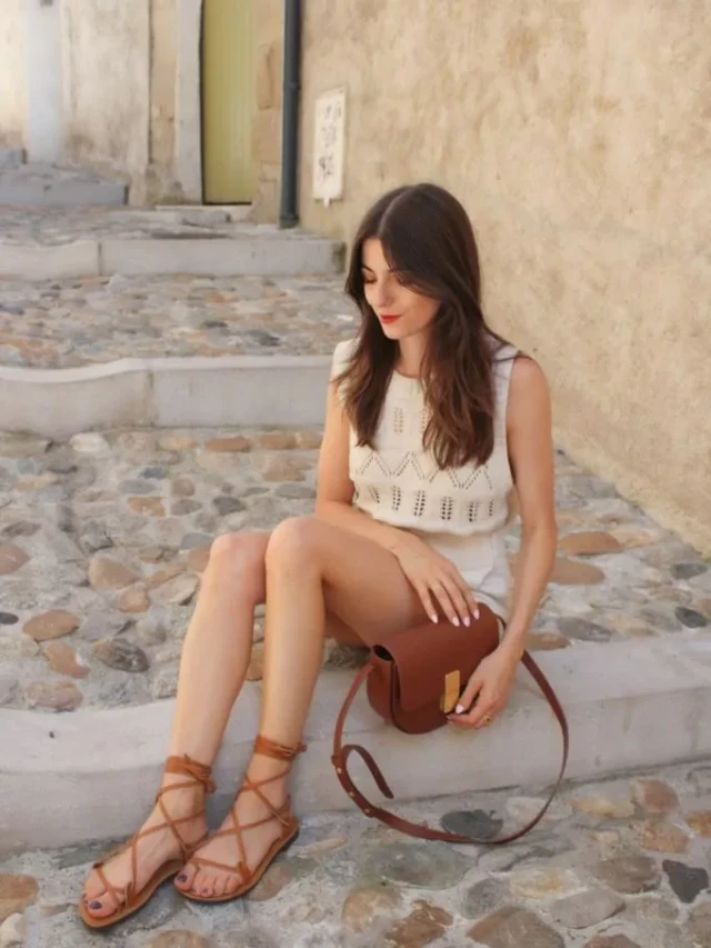 Max Vincent - Spartiates cuir tannage vegetal naturel femme