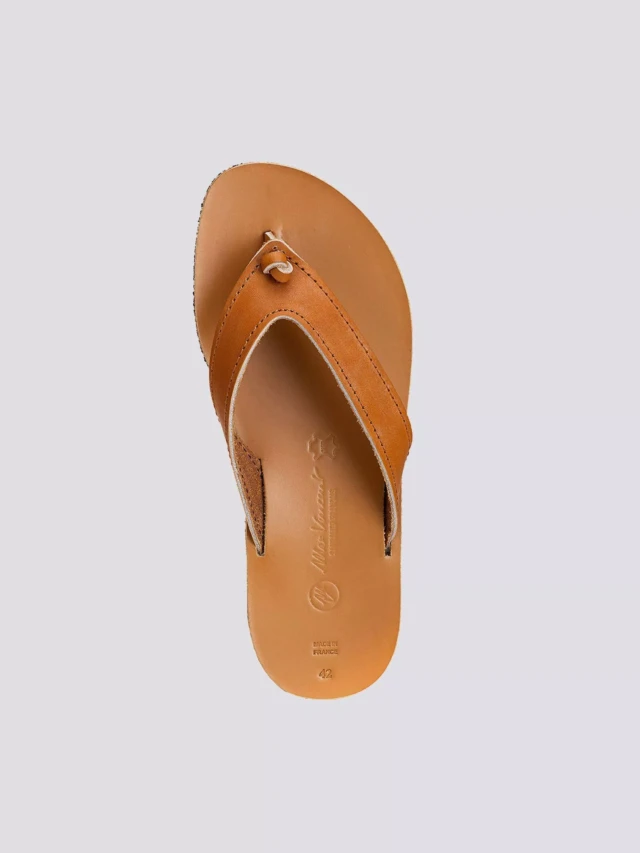 MAX VINCENT - TONGS TENERE cuir tannage vegetal naturel Homme
