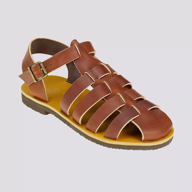 MAX VINCENT - SANDALES FERMEES TRADITION cuir tannage vegetal marron Homme
