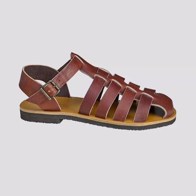 MAX VINCENT - SANDALES FERMEES TRADITION cuir tannage vegetal marron Homme