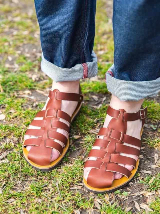 Max Vincent - Sandales fermees tradition cuir tannage vegetal marron homme