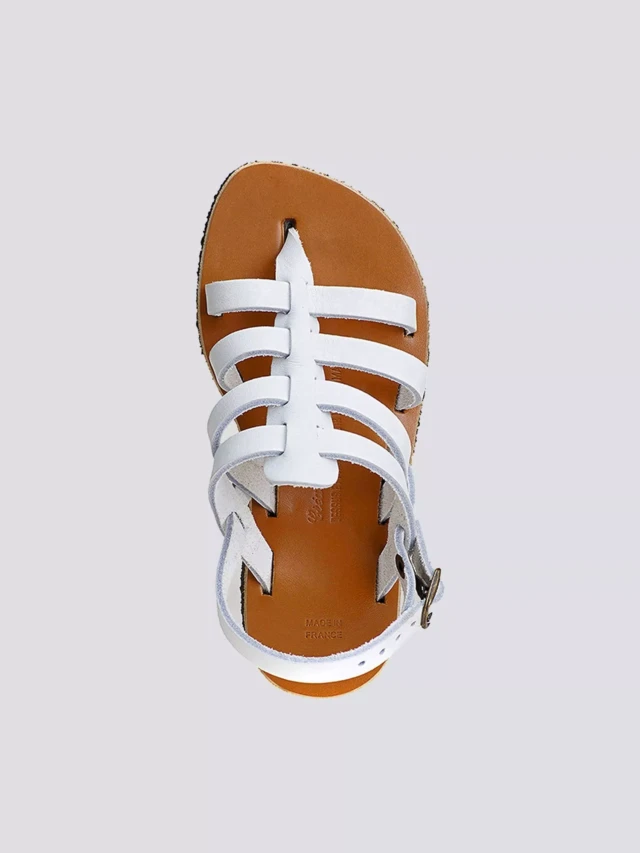 MAX VINCENT - TROPEZIENNE cuir blanc Enfant