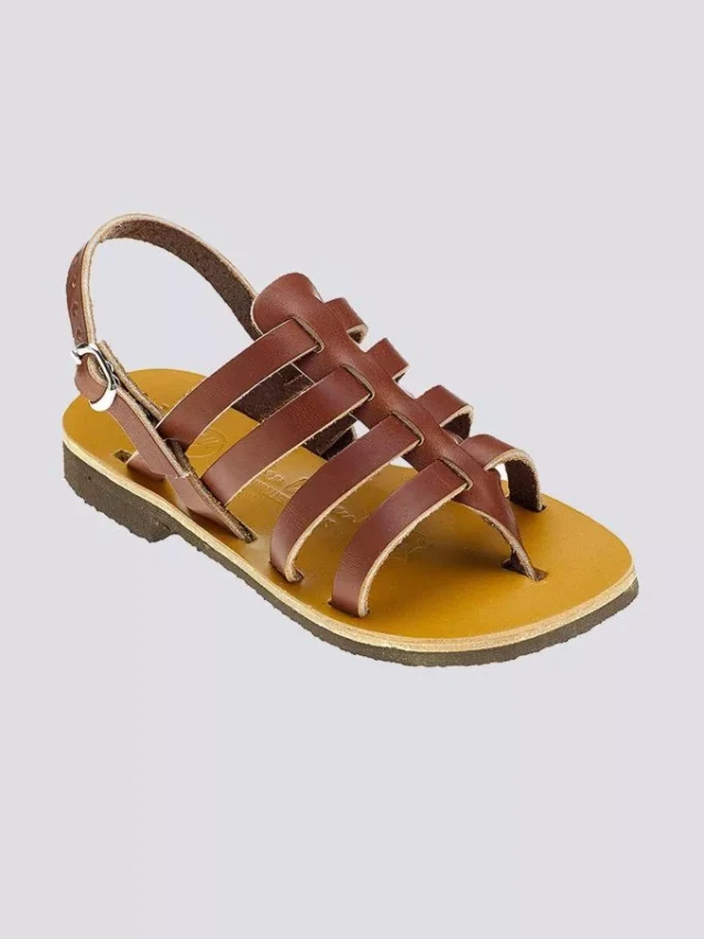 Max Vincent - Tropezienne cuir tannage vegetal marron enfant